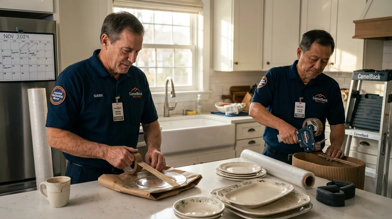 Professional crew packing kitchen dishware in Grovetown, GA